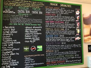 Gelato menu at Rawnaissance in Louisville