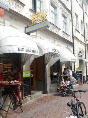 Entrance at Organic Bakery Postler in Bamberg