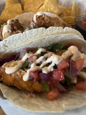 Vegan fish tacos  at Colley Cantina in Norfolk