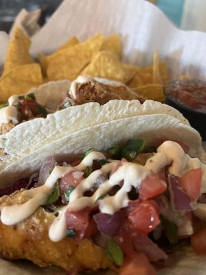 Vegan fish tacos  at Colley Cantina in Norfolk