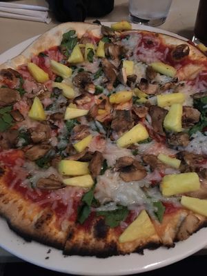 Pineapple belongs of vegan pizza at Brixx Wood Fired Pizza in Virginia Beach