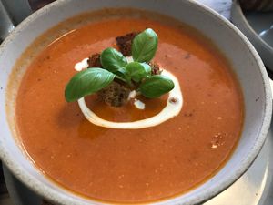 Delicious home-made soup at Kaffee Ingwer in Berlin