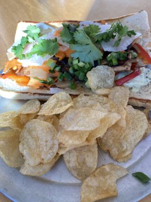 Tofu banh mi with cilantro habanero sauce  #Veganuary at Roppongi in Tulsa