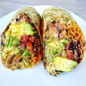 Vegan Avocado Fajita Burrito  at Tocaya Modern Mexican in West Hollywood