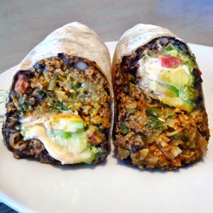 Vegan Picadillo Avocado Fajita Burrito  at Tocaya Modern Mexican in West Hollywood