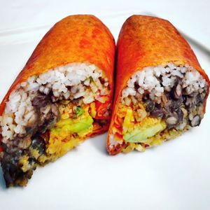 Vegan Avocado Fajita Burrito  at Tocaya Modern Mexican in West Hollywood