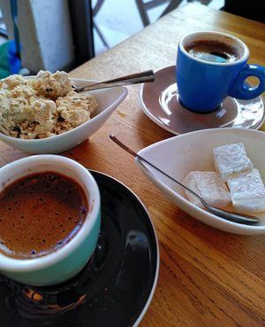 Halva + Lokoum + Coffee (all vegan) at Restaurant Vege in Paris
