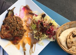 Aubergine farcie et salade composée   at Restaurant Vege in Paris