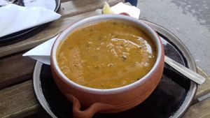 excellent vegan lentil soup, 4.50€ at Restaurant Vege in Paris