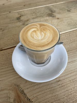 Oat Milk Flat White at Brew Bear Coffee House in Evesham