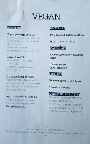 Menu  at Brew Bear Coffee House in Evesham