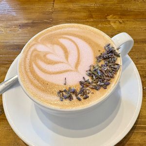 Lavender Oat Flat White at Brew Bear Coffee House in Evesham