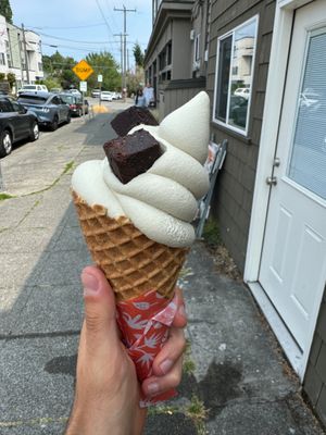 Soft serve with brownie bites at Frankie & Jo's - Ballard in Seattle