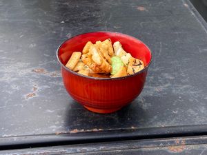 Snacks while waiting at Minako Organic-ish in San Mateo