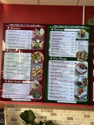 clearly marked vegan options  at Basha's Lebanese Grill in Binghamton