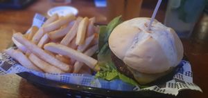 Burger with chips at N17 Burger Co in Port Douglas