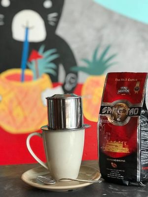 Hot coffee: Vietnamese style. at Kitty Cafe in Koh Lanta