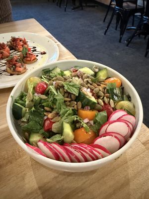 Salad from sister restaurant across the street (Ptarmigan)  at Tundra Inn in Churchill