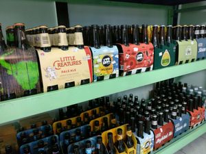 bottles of beer at Sibling Vegan Grocer & Liquor in Altona