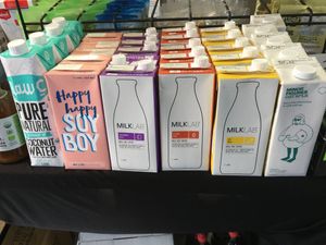 Plant based milk at Sibling Vegan Grocer & Liquor in Altona