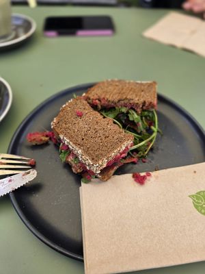 Vegan sandwich   at Café LIV in Murren