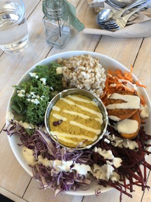 “Bohemian Soul” w/ lemon tahini sauce. Tasty! at Buddha-Full - Northwoods Village in North Vancouver