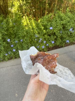 vegan apple fritter at Universal Studios - Voodoo Doughnut in Orlando