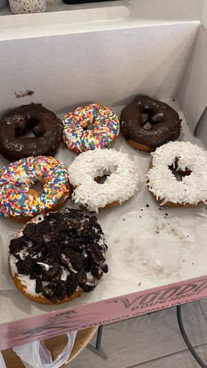 Part of the vegan dozen  at Universal Studios - Voodoo Doughnut in Orlando