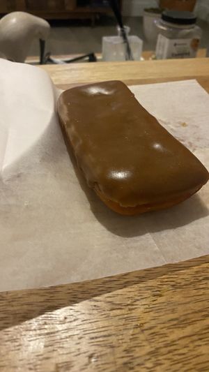 Vegan maple bar  at Universal Studios - Voodoo Doughnut in Orlando