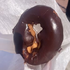 Vegan chocolate frosting cake donut… also delish  at Universal Studios - Voodoo Doughnut in Orlando