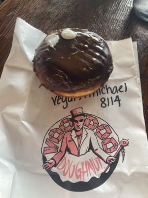 The Vegan Portland Cream donut. 🙌😍  at Universal Studios - Voodoo Doughnut in Orlando
