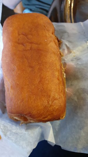 Vegan maple bar at Universal Studios - Voodoo Doughnut in Orlando