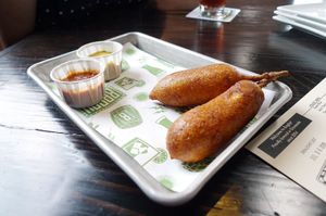 Vegan Corn dogs at Bagby Beer Company in Oceanside