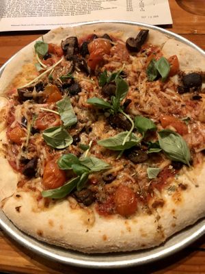 Vegan pizza  at Bagby Beer Company in Oceanside