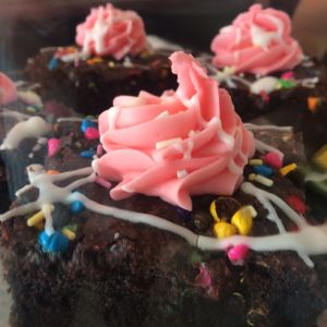 Choc brownie  at VegOut on Charles in Launceston