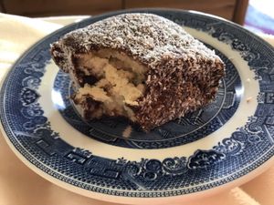 Best lamington ever ❤️ at VegOut on Charles in Launceston