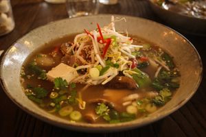 philipino soup at VegOut on Charles in Launceston