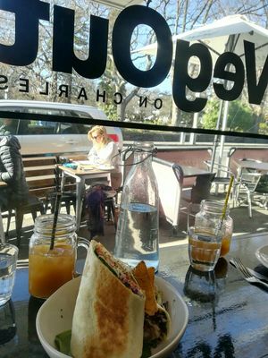 Vegan wraps at VegOut on Charles in Launceston