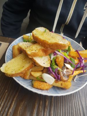Loaded fries! at VegOut on Charles in Launceston