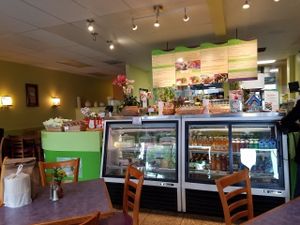 inside at Sweet Lemon Vegan Bistro in Portland