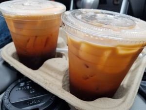 Thai iced tea! at Sweet Lemon Vegan Bistro in Portland