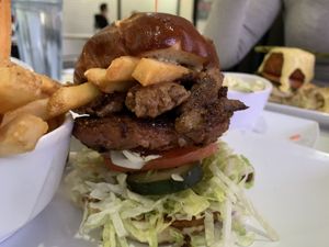 They gyro burger is a monster at The Modern Vegan in Las Vegas