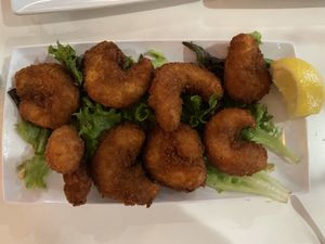 Amazing fried shrimp  at The Modern Vegan in Las Vegas