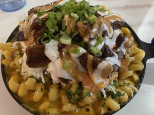 BBQ brisket Mac & cheese - incredible! at The Modern Vegan in Las Vegas