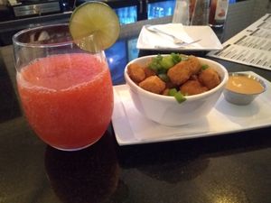 Daiquiri and popcorn chickn  at The Modern Vegan in Las Vegas