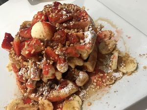 Strawberry waffles  at The Modern Vegan in Las Vegas