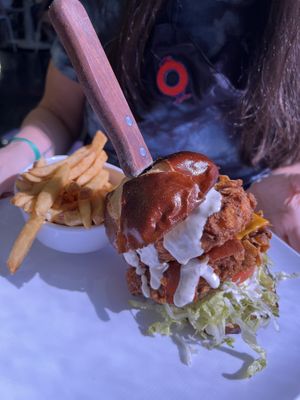 Chicken sandwich perfection!  at The Modern Vegan in Las Vegas