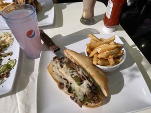 Philly cheesesteak and fries & lemonade #Veganuary at The Modern Vegan in Las Vegas
