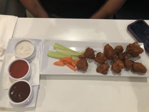 Cauliflower wings with Sauces on the side  at The Modern Vegan in Las Vegas