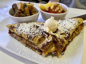 Stuffed French toast grilled cheese  at The Modern Vegan in Las Vegas